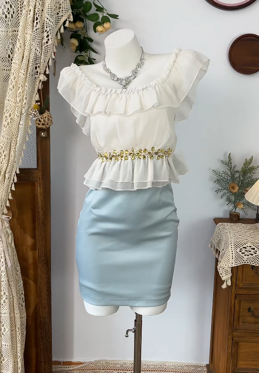 Simple Homecoming Dress Square Rinestone Back to School Outfits Party Dress  D6593