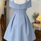 Elegant Homecoming Dress Poretrait Pleated Back to School Outfits Party Dress  D6587