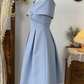Elegant Homecoming Dress Poretrait Pleated Back to School Outfits Party Dress  D6587