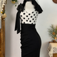 Charming Homecoming Dress Square Bowknot Pleated Back to School Outfits Party Dress  D6584