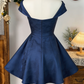 Charming Homecoming Dress Bardot Pleated Back to School Outfits Party Dress  D6596