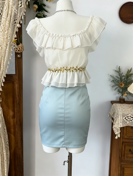 Simple Homecoming Dress Square Rinestone Back to School Outfits Party Dress  D6593
