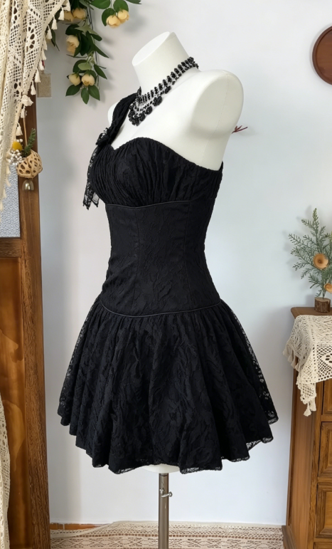 Charming Homecoming Dress One Shoulder Flower Back to School Outfits Party Dress  D6595