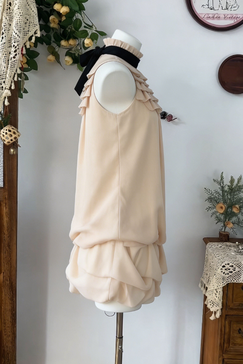 Pretty Homecoming Dress High Collar Cascade Back to School Outfits Party Dress  D6599