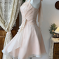 Beauty Homecoming Dress Halter Pleated Back to School Outfits Party Dress  D6602