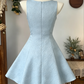 Elegant Homecoming Dress Square Pearl Back to School Outfits Party Dress  D6586