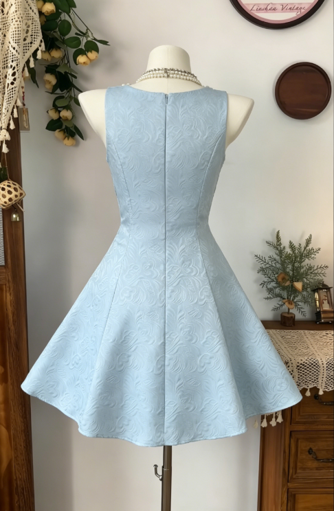 Elegant Homecoming Dress Square Pearl Back to School Outfits Party Dress  D6586