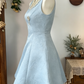 Elegant Homecoming Dress Square Pearl Back to School Outfits Party Dress  D6586