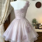 Pretty Homecoming Dress One Shoulder Flower Tulle  Back to School Outfits Party Dress  D6600