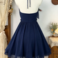 Pretty Homecoming Dress Halter Flower Pleated Back to School Outfits Party Dress  D6606