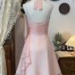 Chic Homecoming Dress Halter Pleated Back to School Outfits Party Dress  D6612