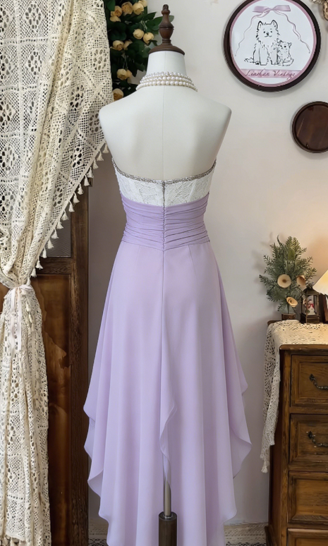 Chic Homecoming Dress Sweetheart Rinestone Pleated Hi-Lo Back to School Outfits Party Dress  D6613