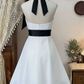 Chic Homecoming Dress V Neck Bowknot Back to School Outfits Party Dress  D6616
