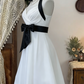 Chic Homecoming Dress V Neck Bowknot Back to School Outfits Party Dress  D6616