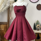 Chic Homecoming Dress Strapless Pleated Back to School Outfits Party Dress  D6626