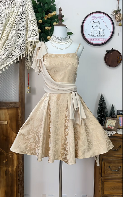 Chic Homecoming Dress Spaghetti Strap Stole Back to School Outfits Party Dress  D6625