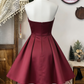Chic Homecoming Dress Strapless Pleated Back to School Outfits Party Dress  D6626