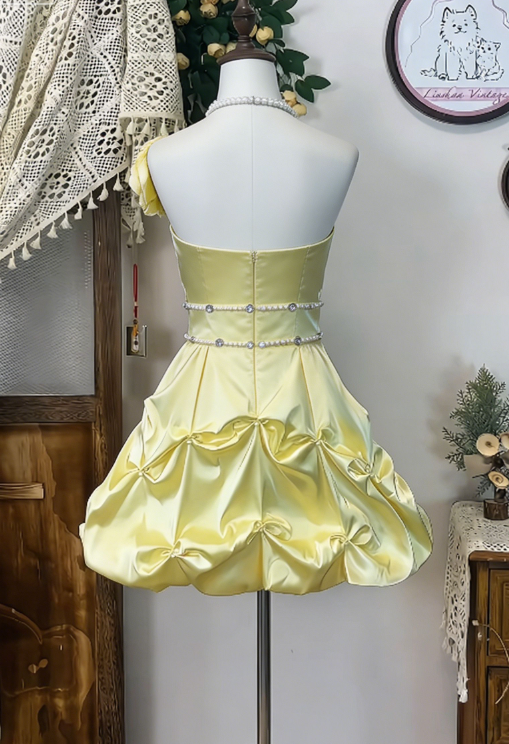 Chic Homecoming Dress Sweetheart Rinestone Pearl Flower Back to School Outfits Party Dress  D6627