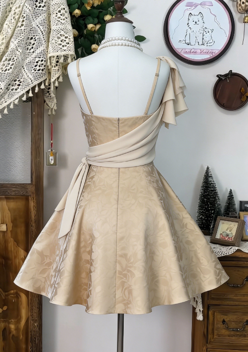 Chic Homecoming Dress Spaghetti Strap Stole Back to School Outfits Party Dress  D6625