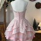 Chic Homecoming Dress Sweetheart Rinestone Cascade Back to School Outfits Party Dress  D6628