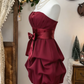 Sweet Homecoming Dress Strapless Bowknot Cascade Back to School Outfits Party Dress  D6631