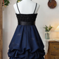 Beauty Homecoming Dress Spaghetti Strap Bowknot Flower Cascade Back to School Outfits Party Dress  D6638