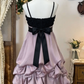 Beauty Homecoming Dress Spaghetti Strap Bowknot Flower Cascade Back to School Outfits Party Dress  D6638