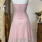 Beauty Homecoming Dress Strapless Pleated Back to School Outfits Party Dress  D6639