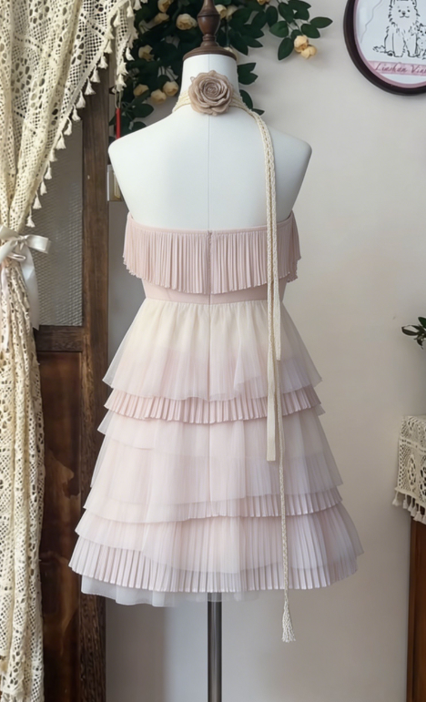 Cute Homecoming Dress Strapless Cascade Back to School Outfits Party Dress  D6644