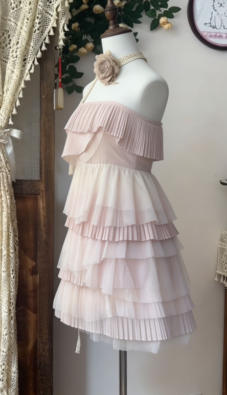 Cute Homecoming Dress Strapless Cascade Back to School Outfits Party Dress  D6644