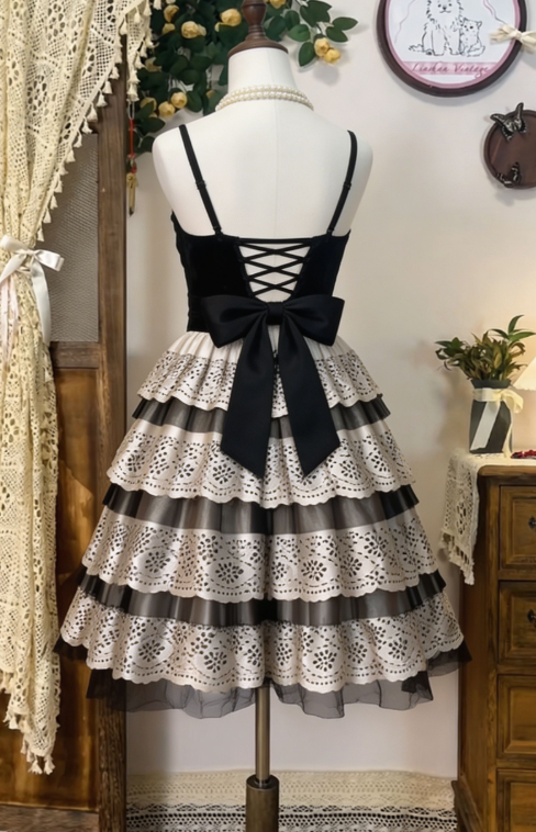 Charming Homecoming Dress Spaghetti Strap Cascade Bowknot Flower Back to School Outfits Party Dress  D6645
