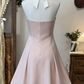 Charming Homecoming Dress Halter Bowknot Pleated Back to School Outfits Party Dress  D6646