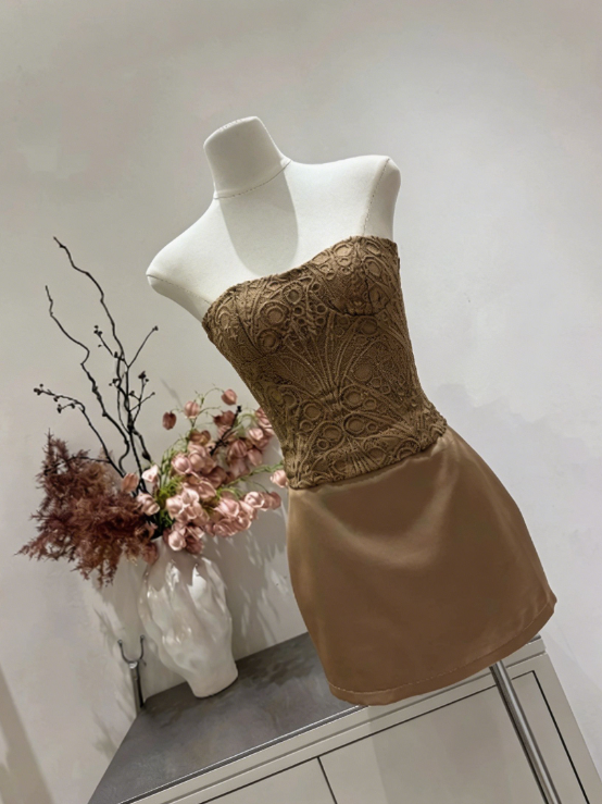 Charming Homecoming Dress Straplesss Back to School Outfits Party Dress  D6652
