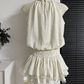 Charming Homecoming Dress High Collar Flower Back to School Outfits Party Dress D6653