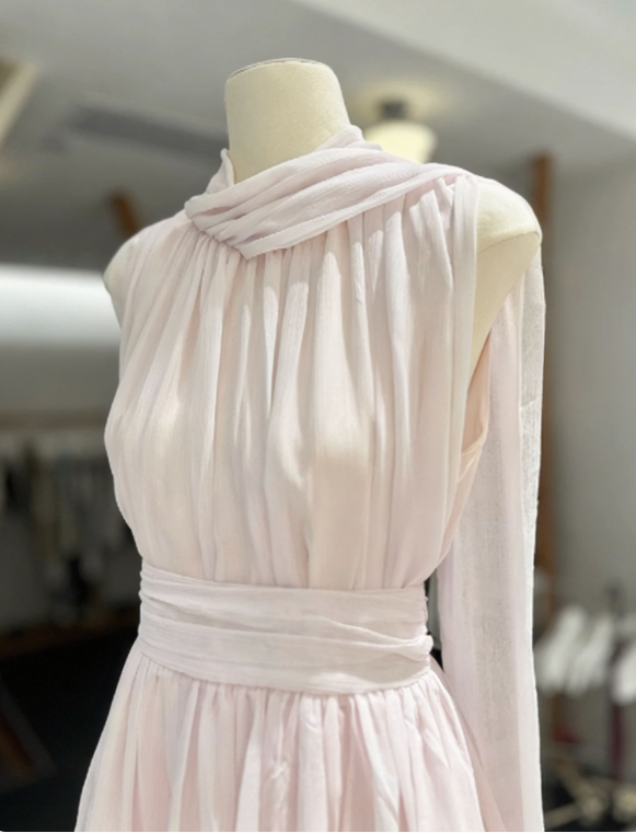 New Homecoming Dress High Collar Pleated Back to School Outfits Party Dress D6785