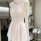 New Homecoming Dress High Collar Pleated Back to School Outfits Party Dress D6785