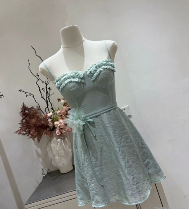 New Homecoming Dress Sweetheart Flower Back to School Outfits Party Dress D6787