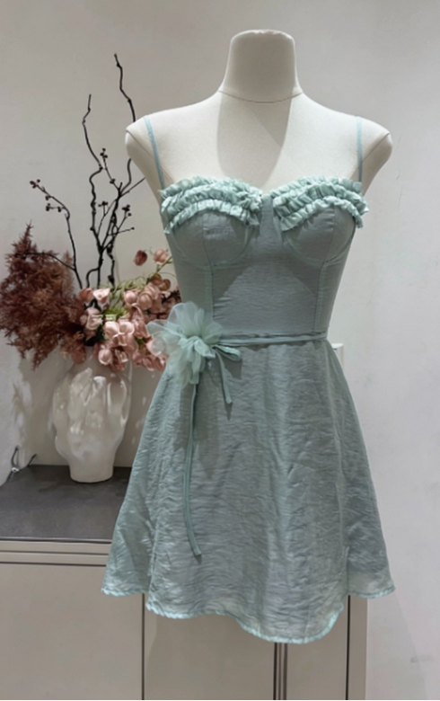 New Homecoming Dress Sweetheart Flower Back to School Outfits Party Dress D6787