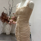 New Homecoming Dress Square Shirred Back to School Outfits Party Dress D6788