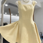 New Homecoming Dress Square Pleated Back to School Outfits Party Dress D6783