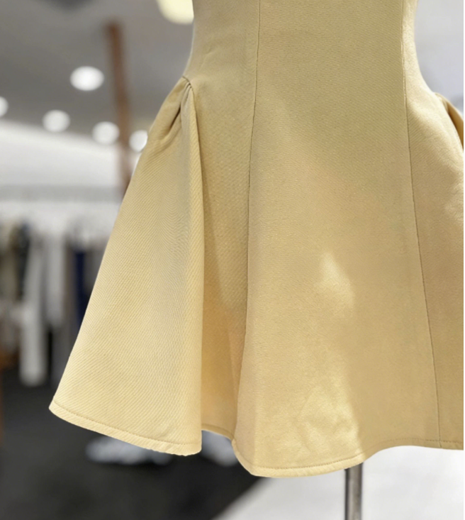 New Homecoming Dress Square Pleated Back to School Outfits Party Dress D6783