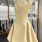 New Homecoming Dress Square Pleated Back to School Outfits Party Dress D6783