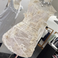 New Homecoming Dress Spaghetti Strap Flower Lace Back to School Outfits Party Dress D6782