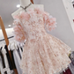 New Homecoming Dress Off the Shoulder Flower Lace Back to School Outfts Party Dress D6781