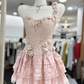New Homecoming Dress One Shoulder Flower Cascade Back to School Outfts Party Dress D6780