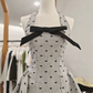 New Homecoming Dress Halter Bowknot Back to School Outfts Party Dress D6777