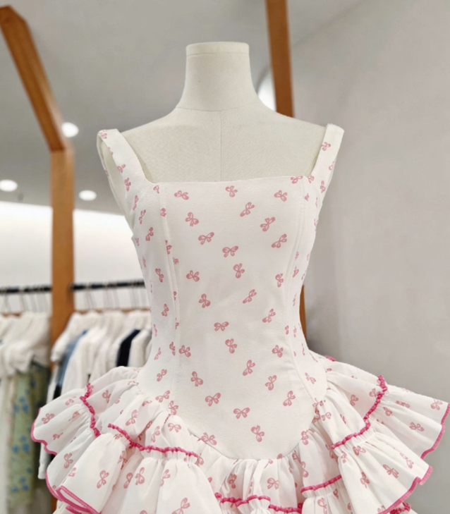 New Homecoming Dress Square Cascade Back to School Outfts Party Dress D6776