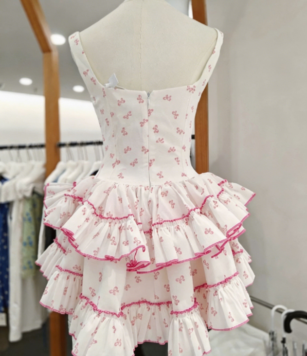 New Homecoming Dress Square Cascade Back to School Outfts Party Dress D6776