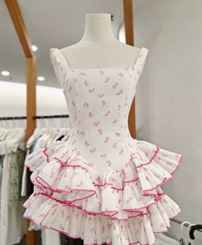New Homecoming Dress Square Cascade Back to School Outfts Party Dress D6776