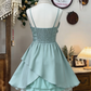Chic Homecoming Dress Spaghetti Strap Bowknot Pleated Back to School Outfits Party Dress  D6624
